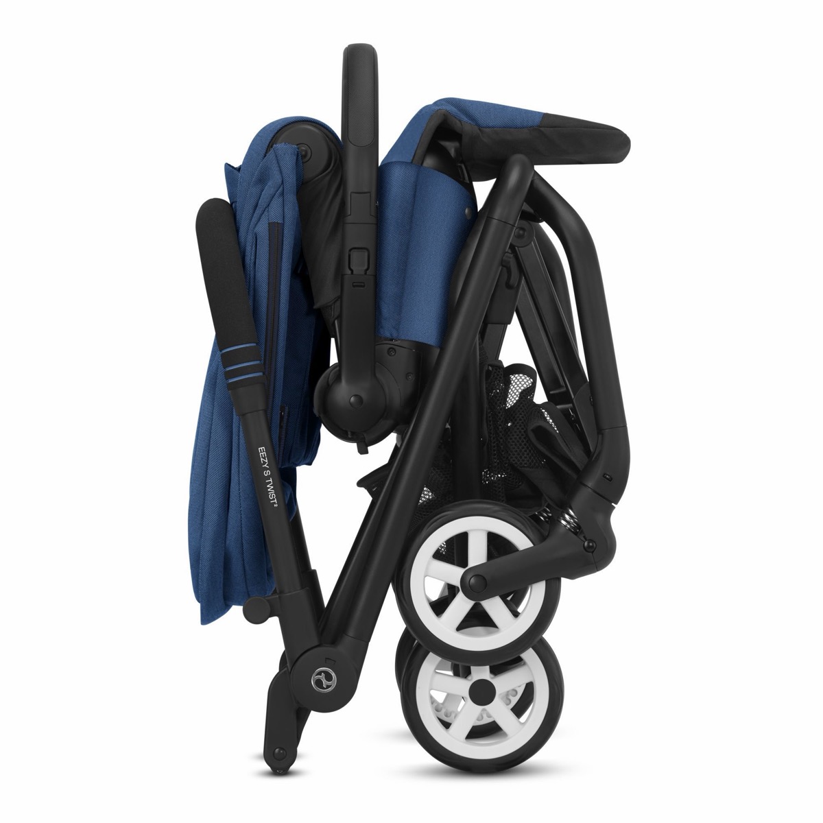 Eezy S Twist 2 (manufacturer render, Navy Blue) folded into its self-standing package