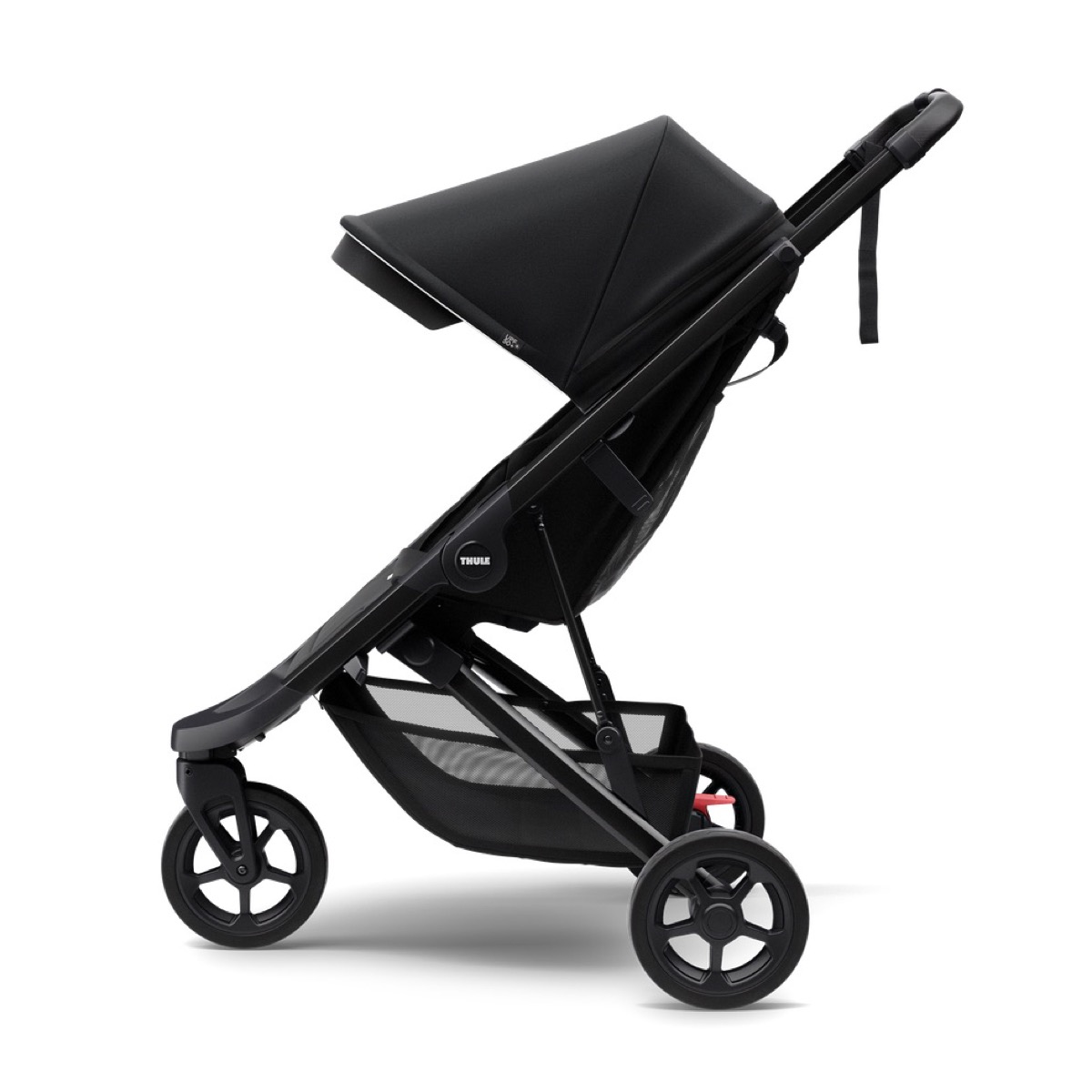 Thule Spring compact city stroller in midnight black on black, additional official colorway-gallery view
