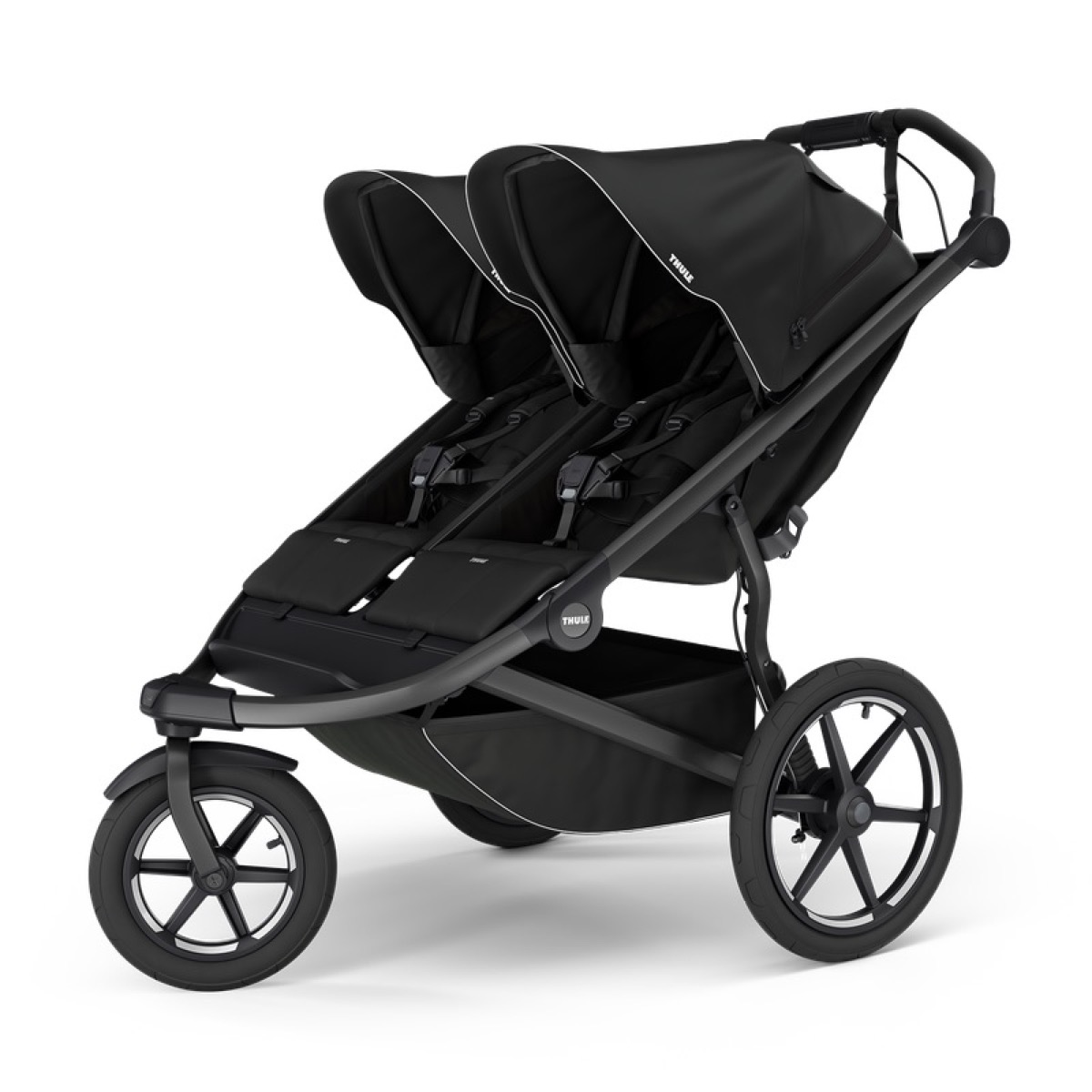 Official product view of the black Thule Urban Glide 3 double stroller